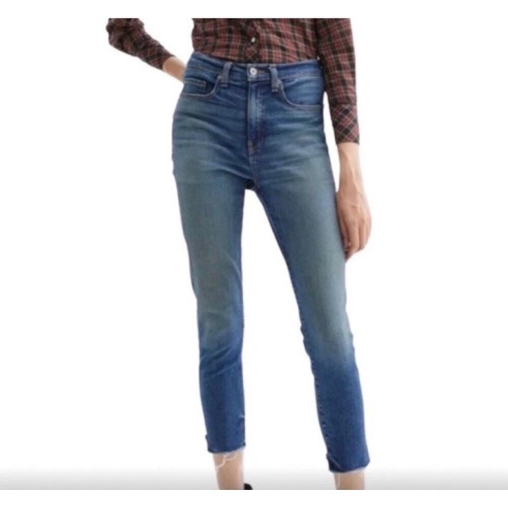 Nili Lotan High Rise Skinny Frayed Step Hem Jeans